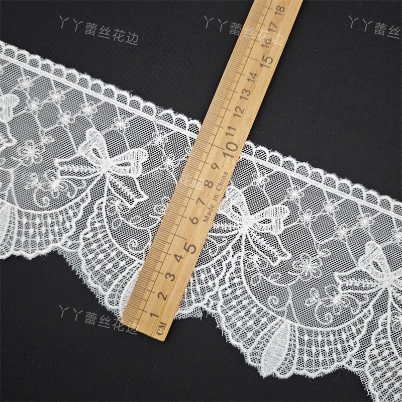 Accesorios de encaje bordado de malla de alta calidad, 3809 ancho, 11 cm, hechos a mano, para vestido de novia, decoración de cortina de péndulo