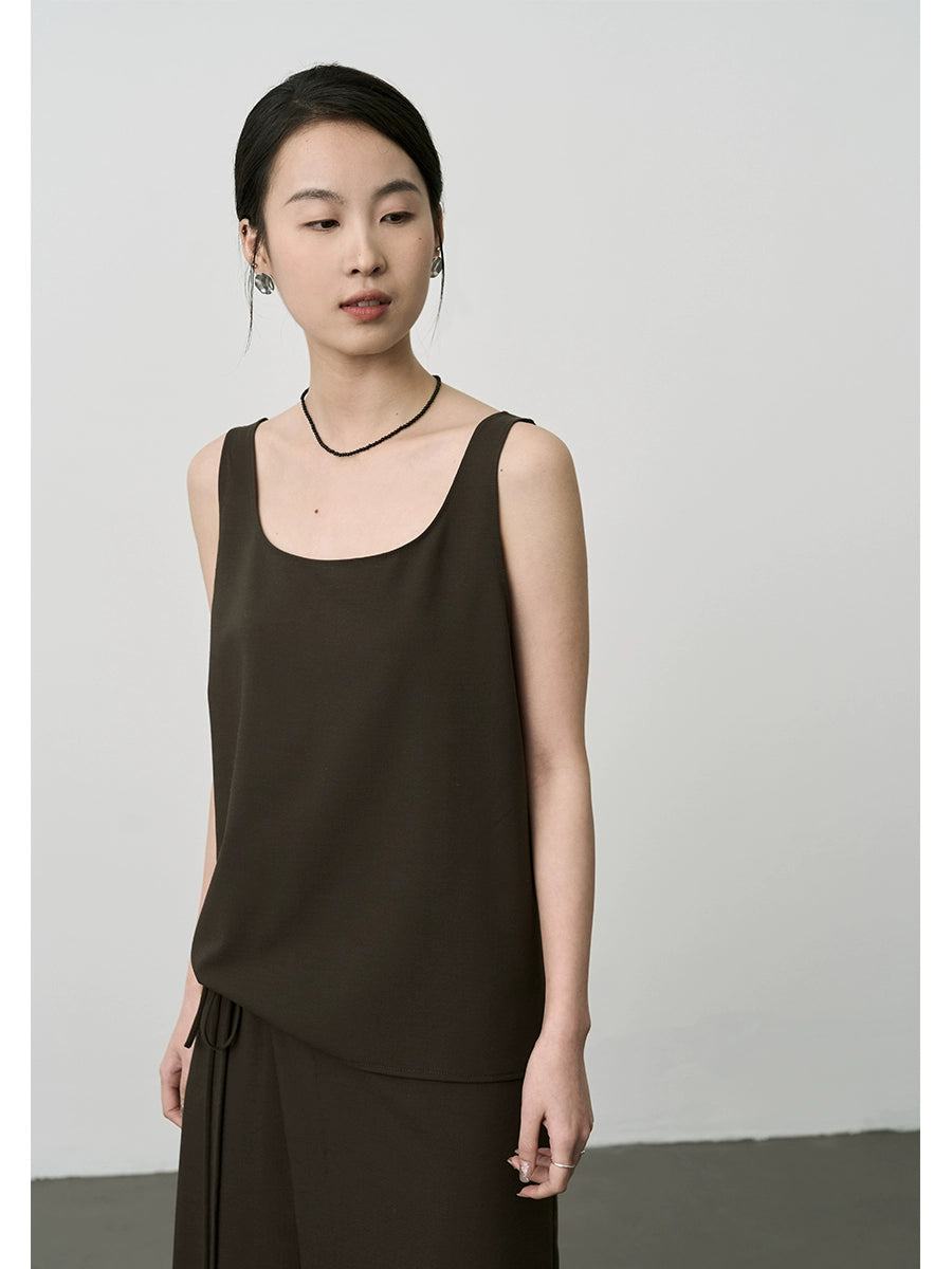 Conjunto de dos piezas con chaleco y cuello cuadrado estilo Yamamoto de CAREMIND, falda irregular