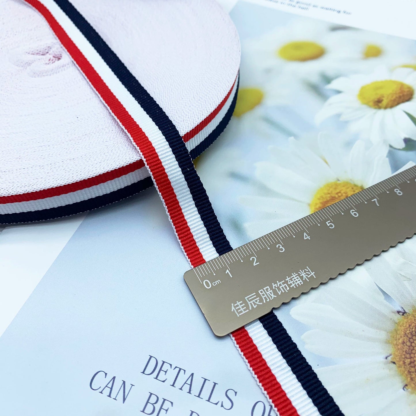 3887 Punto 1-4 cm, cintas a juego en colores rojo, blanco, azul marino y azul, tiras de ribete, tiras de presión de bordes, tiras laterales, joyería, accesorios textiles para el hogar