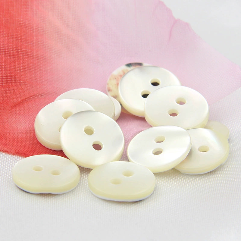 3362★ Botones de camisa blanca, botones de camisa, dos ojos, botones de concha de tarot, botones pequeños perlados, botones de ropa de verano, cárdigan