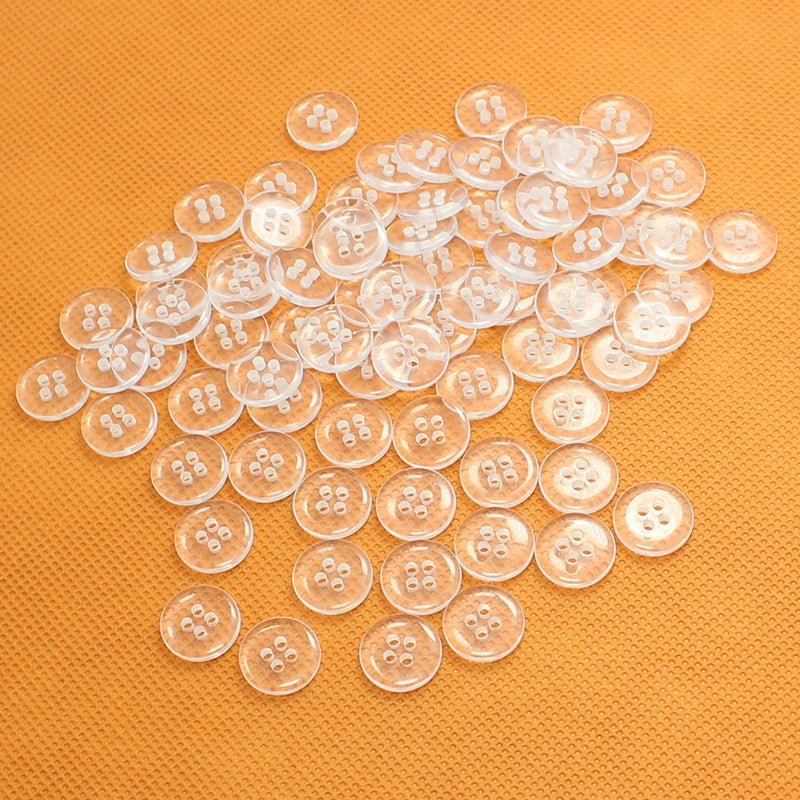 3398★  Button Button Resin Transparent Two Eyes Four Eyes Bread Shirt Sweater Collar Shirt Button Clothing Bottom Button Pad Button Small Button