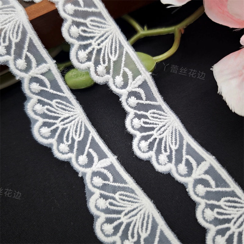 3807 Exquisitos accesorios de ropa de encaje bordado de malla, puños de ropa hechos a mano DIY, ropa de bebé, encaje Lolita