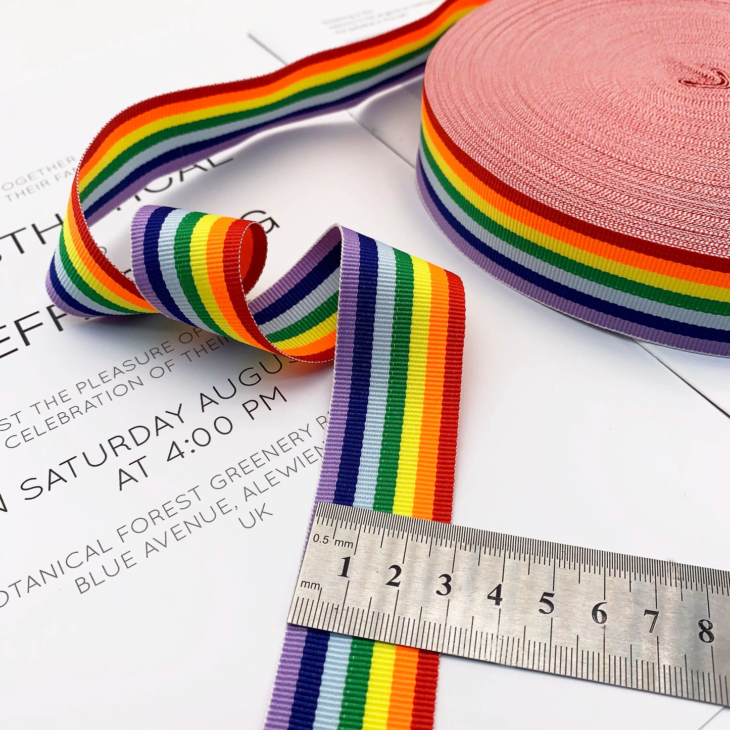 3888 Tira de presión para bordes de cinta con rayas de arcoíris intercoloridas de 1 a 5 cm, correa lateral para accesorios de ropa, tira de cinta para ropa textil para el hogar