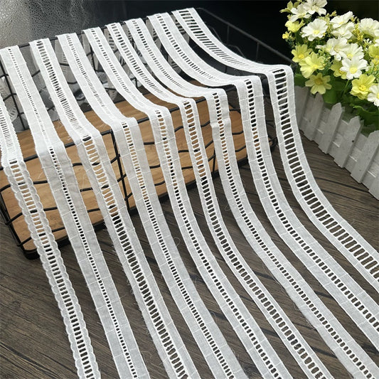 3800 Exquisito ribete de algodón puro japonés y coreano, tela de encaje bordado para escaleras, accesorios de encaje decorativos para empalme de ropa hechos a mano