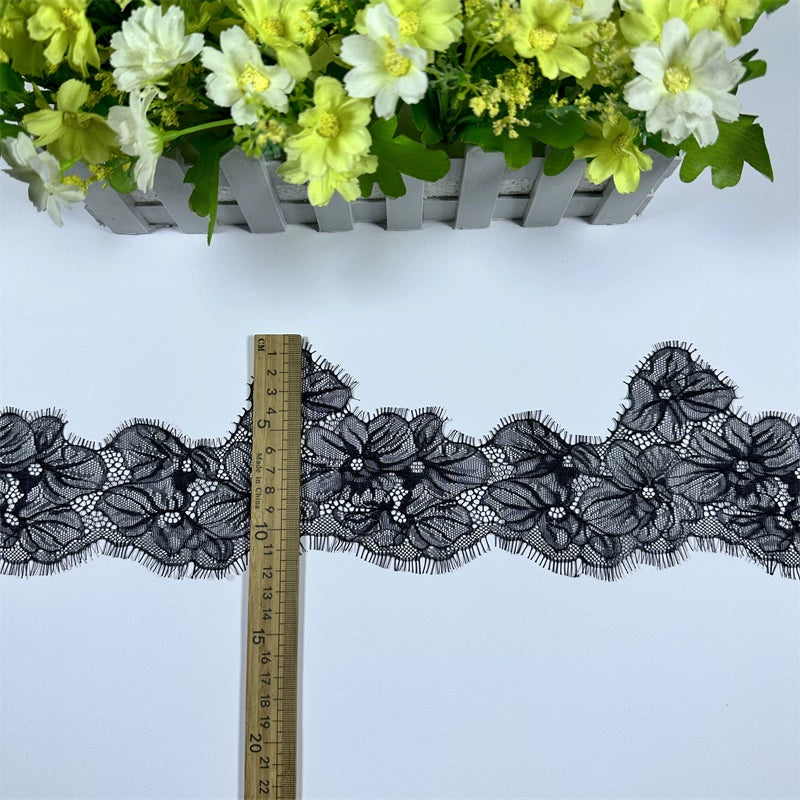 3776 Exquisito encaje de pestañas onduladas irregulares, bricolaje, vestido de novia, falda, costura, velo, cuello, accesorios de costura