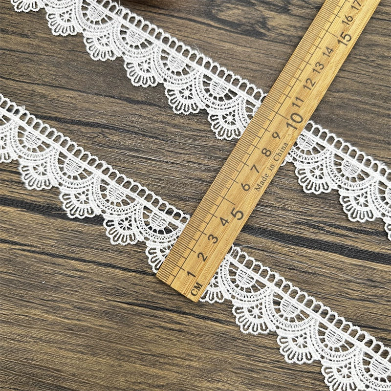 3665 Encaje de poliéster soluble en agua blanco DIY vestido falda cheongsam ropa hogar textiles decoración accesorios cinturón de encaje