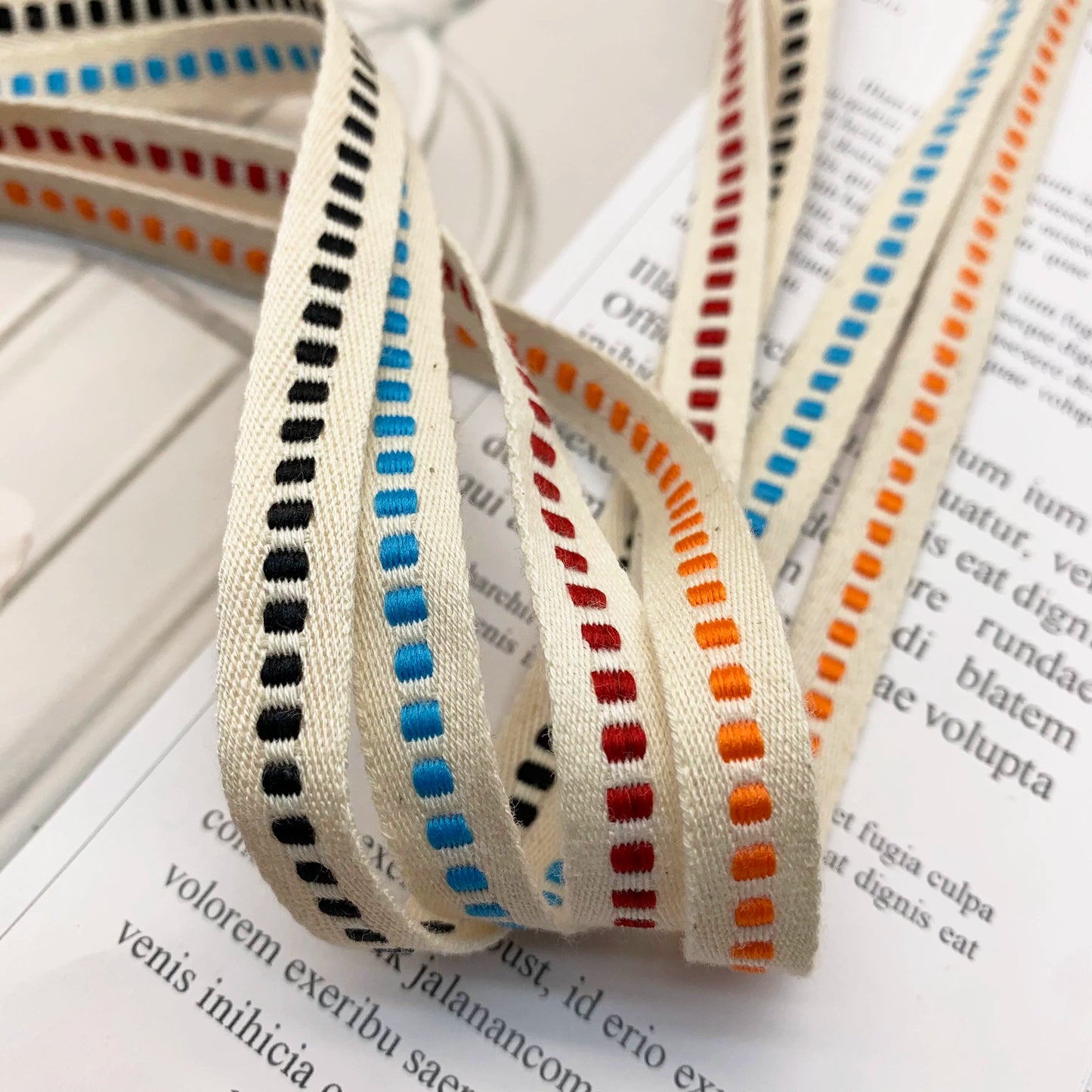 3850 Spot 1cm puro algodón patrón de espiga color cuadros jacquard cinta tira lateral accesorios ropa ribete cinta