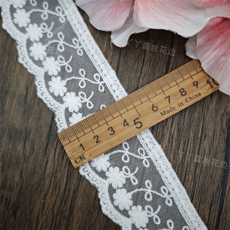 3822 High quality mesh cotton thread embroidery hemming flower exquisite clothing lace DIY jewelry wedding splicing material