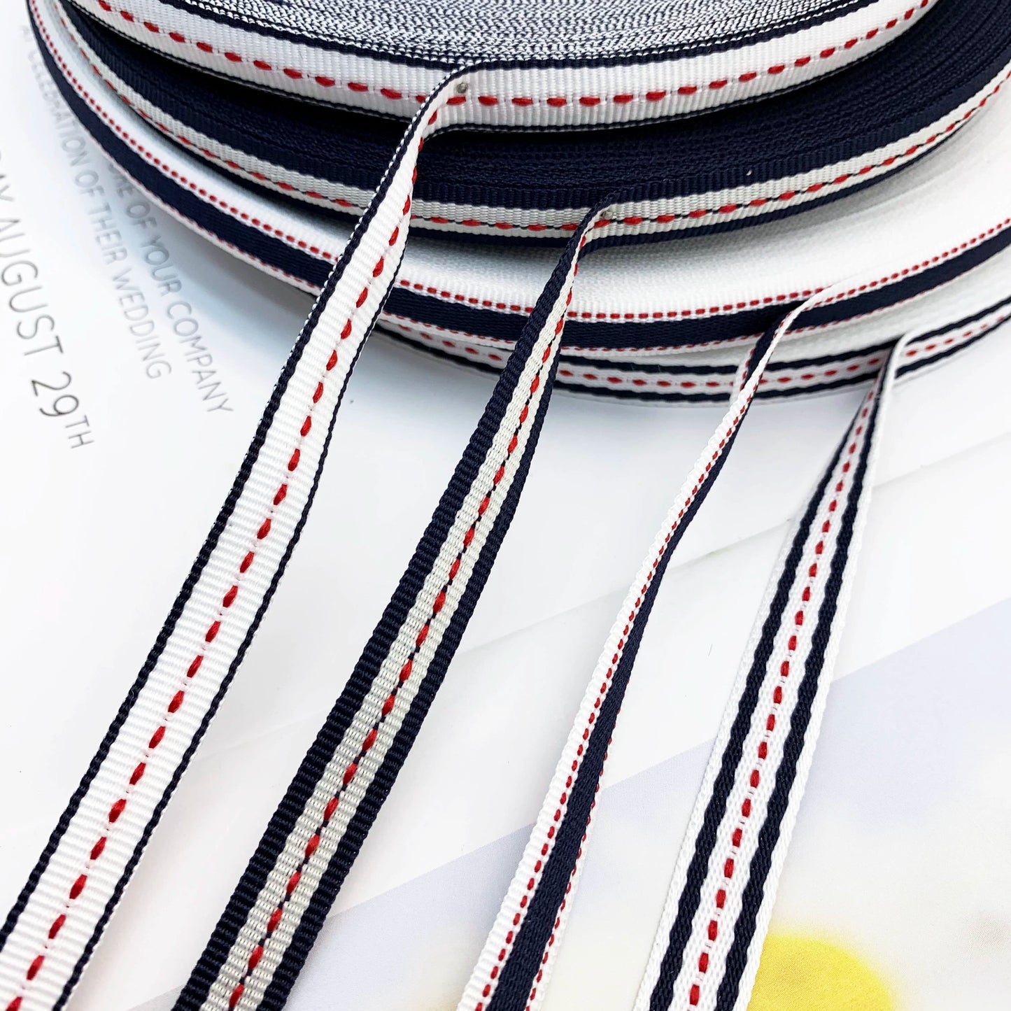 3855 Spot 1cm color jump point jacquard webbing edge pressing strip clothing side strip piping strip home textile decorative ribbon