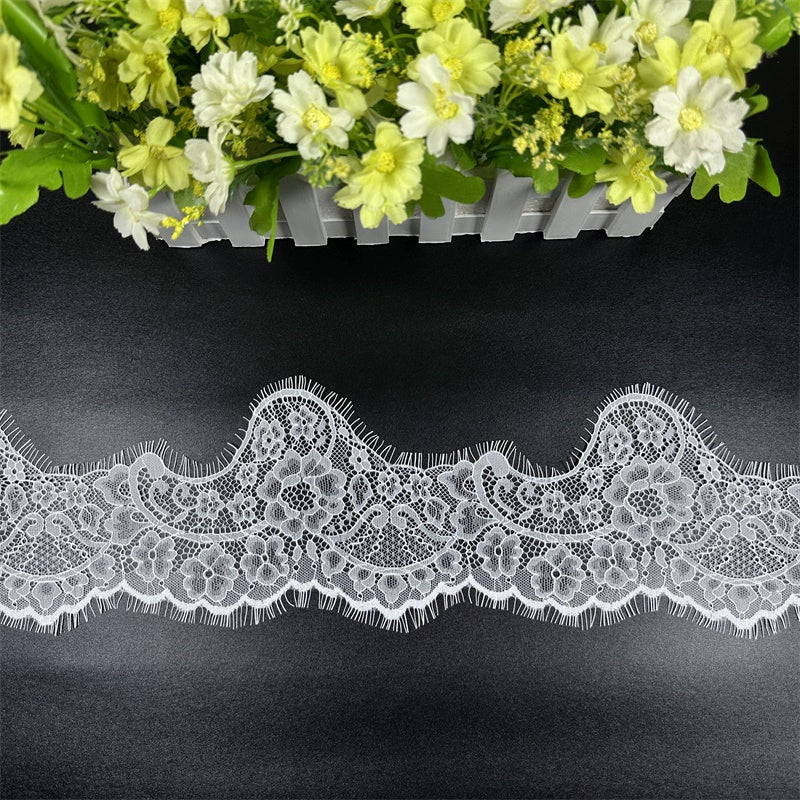 3776 Exquisito encaje de pestañas onduladas irregulares, bricolaje, vestido de novia, falda, costura, velo, cuello, accesorios de costura