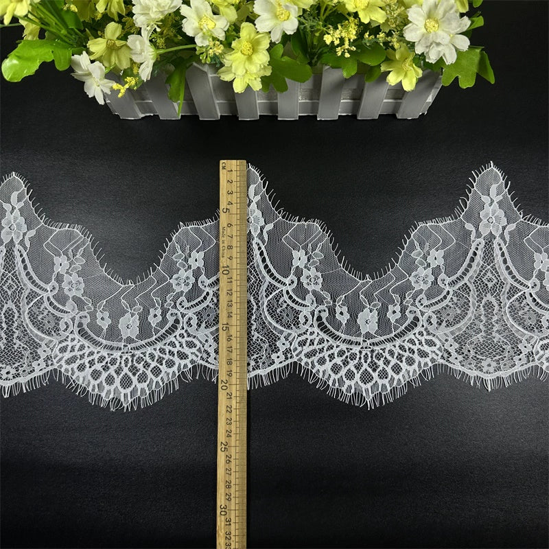 3776 Exquisito encaje de pestañas onduladas irregulares, bricolaje, vestido de novia, falda, costura, velo, cuello, accesorios de costura