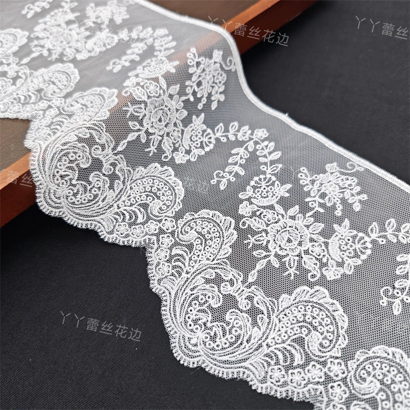 3810 ancho 14cm hecho a mano DIY accesorios japonés malla poliéster bordado cortinas ropa bordado encaje decorativo encaje