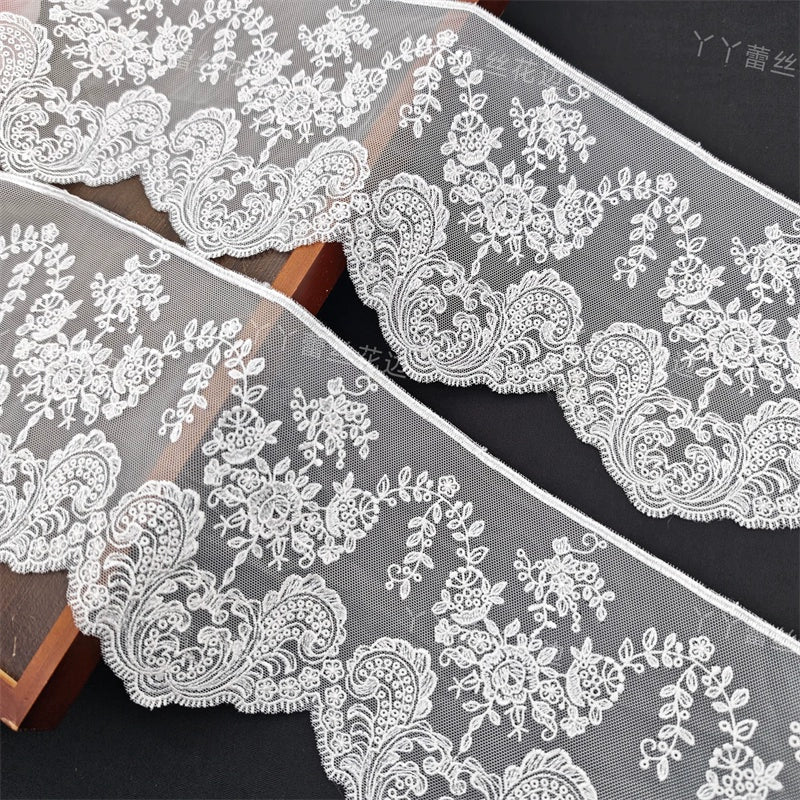 3810 ancho 14cm hecho a mano DIY accesorios japonés malla poliéster bordado cortinas ropa bordado encaje decorativo encaje