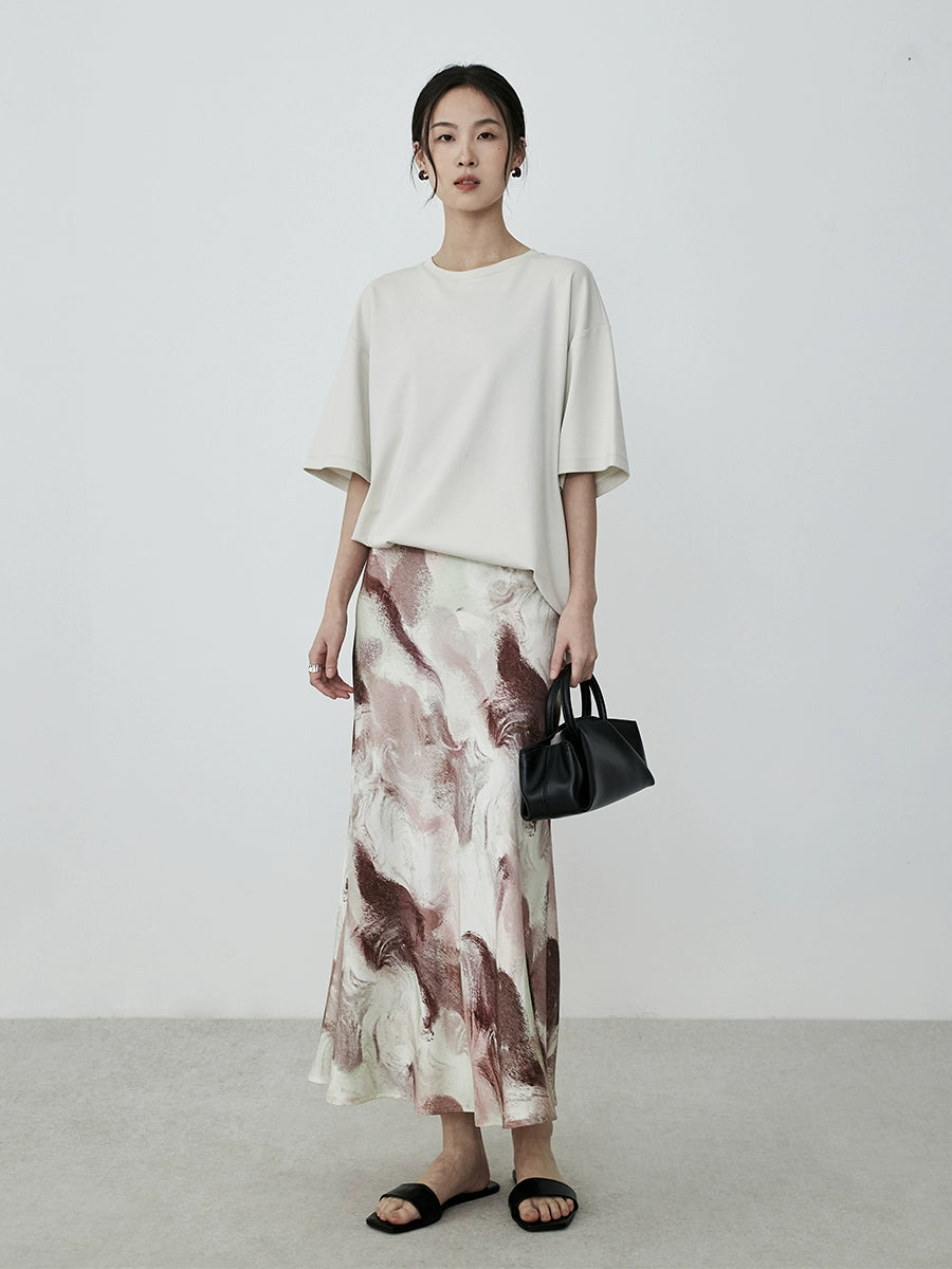 Falda con cola de pez elegante de estilo chino nueva moda con efecto arte rosa de CAREMIND