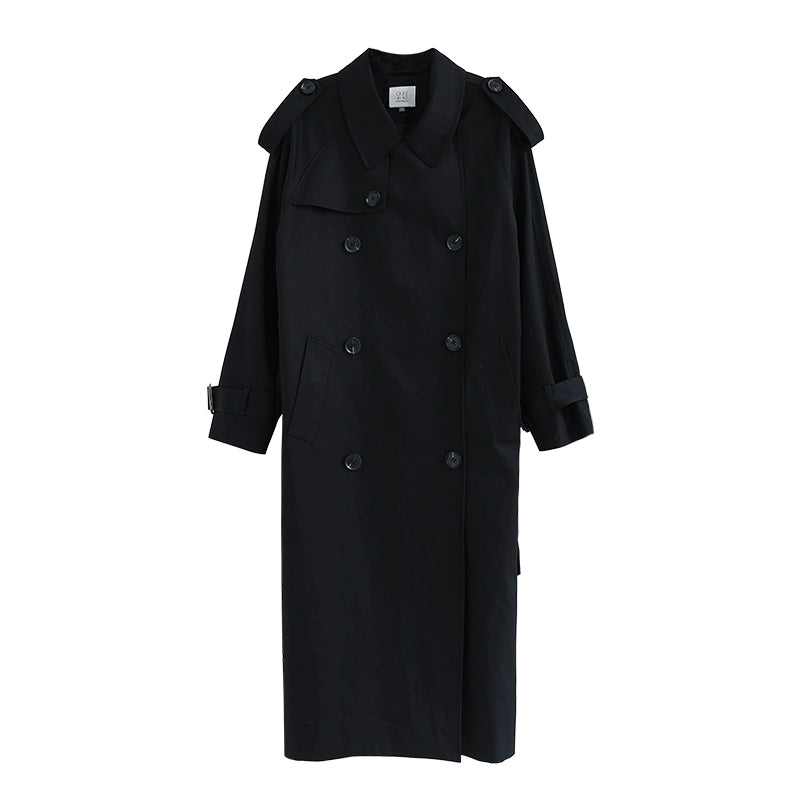 CAREMIND original diseño cruzado sentido nicho gabardina caqui mujer rodilla media y larga otoño