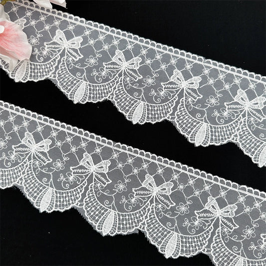 Accesorios de encaje bordado de malla de alta calidad, 3809 ancho, 11 cm, hechos a mano, para vestido de novia, decoración de cortina de péndulo