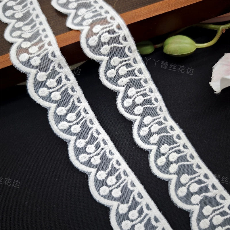 3807 Exquisitos accesorios de ropa de encaje bordado de malla, puños de ropa hechos a mano DIY, ropa de bebé, encaje Lolita