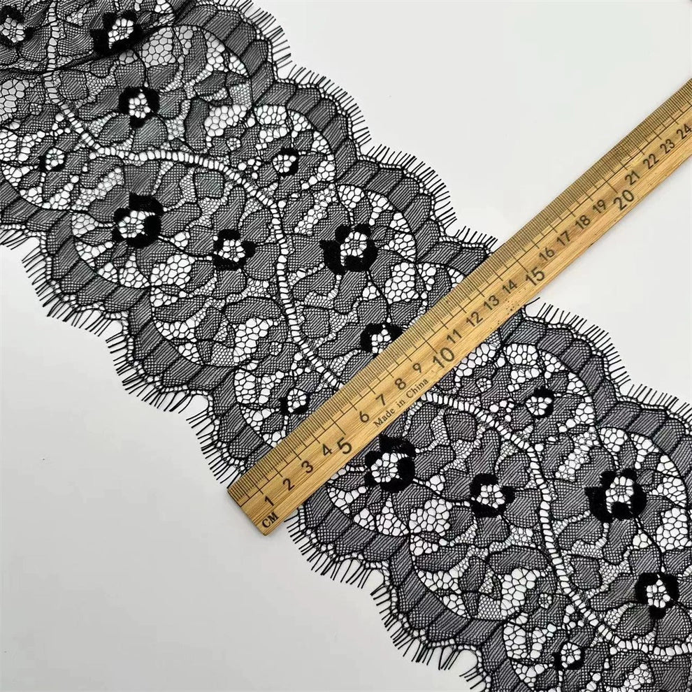 3771 Precio de tres metros, exquisita tela de encaje de pestañas con borde de barba de exportación, tela decorativa para empalme de velo de ropa DIY