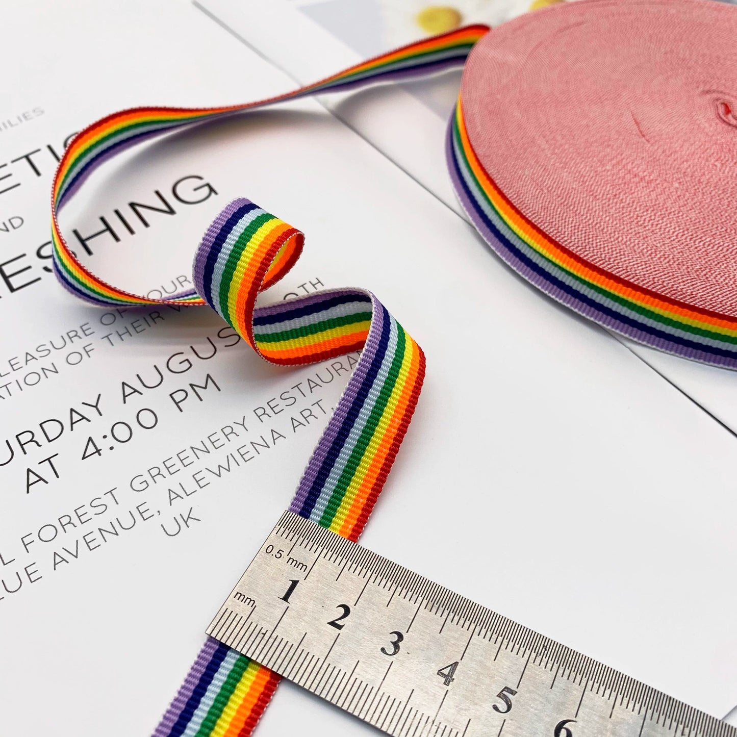 3888 Tira de presión para bordes de cinta con rayas de arcoíris intercoloridas de 1 a 5 cm, correa lateral para accesorios de ropa, tira de cinta para ropa textil para el hogar