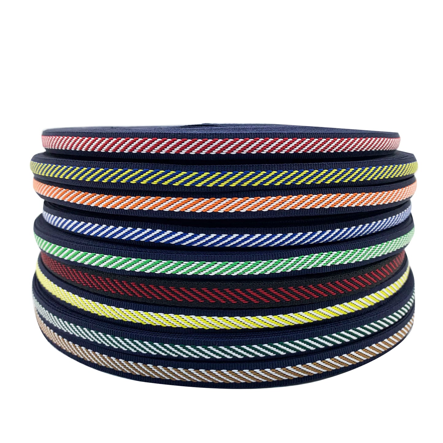 3854 Tira lateral de cinta jacquard de sarga de color de 1 cm para accesorios de ropa, tira de prensado de bordes, tira de ribete para textiles del hogar