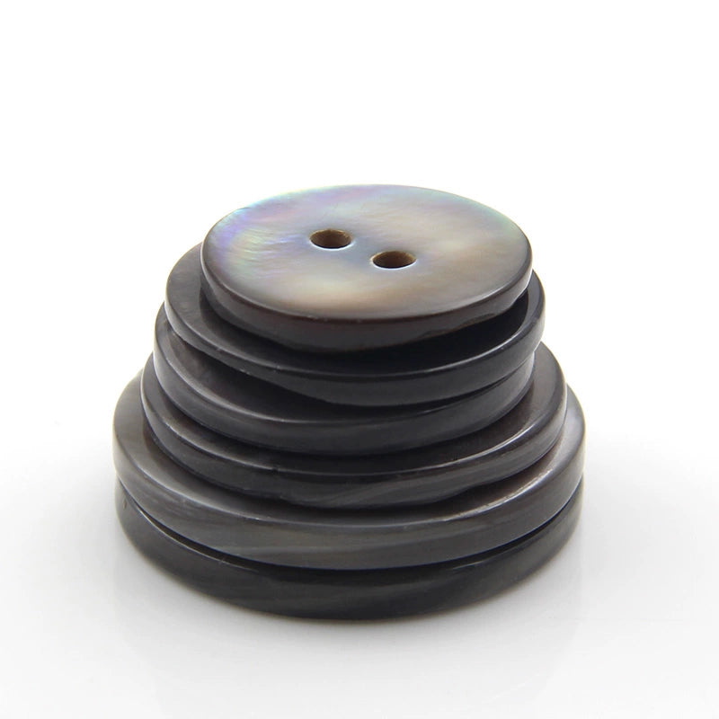 3393★  Black Round Eyes Shell Button Coat Versatile Women's Shirt Button Shirt DIY Material Shirt Sweater River Shell