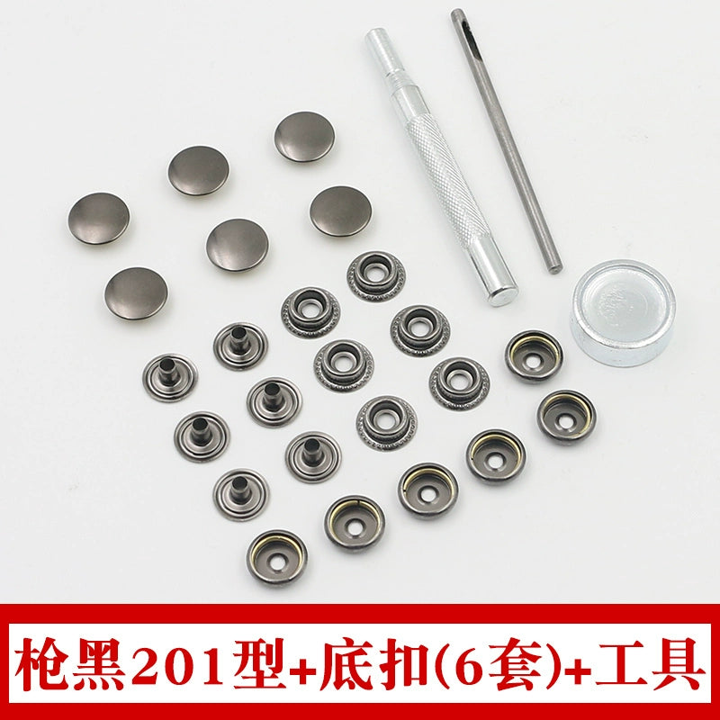 3407★  Denim jacket four-in-one button, button nailing tool, metal hidden button, invisible snap button for clothes, sub-mother button, snap button.