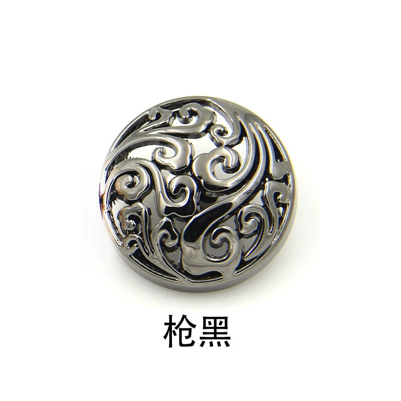 3449★ Botón de abrigo de metal de nube auspiciosa hueca segundo maestro Zhang Yunlei mismo botón de alta gama botón de chaqueta botón accesorios de ropa