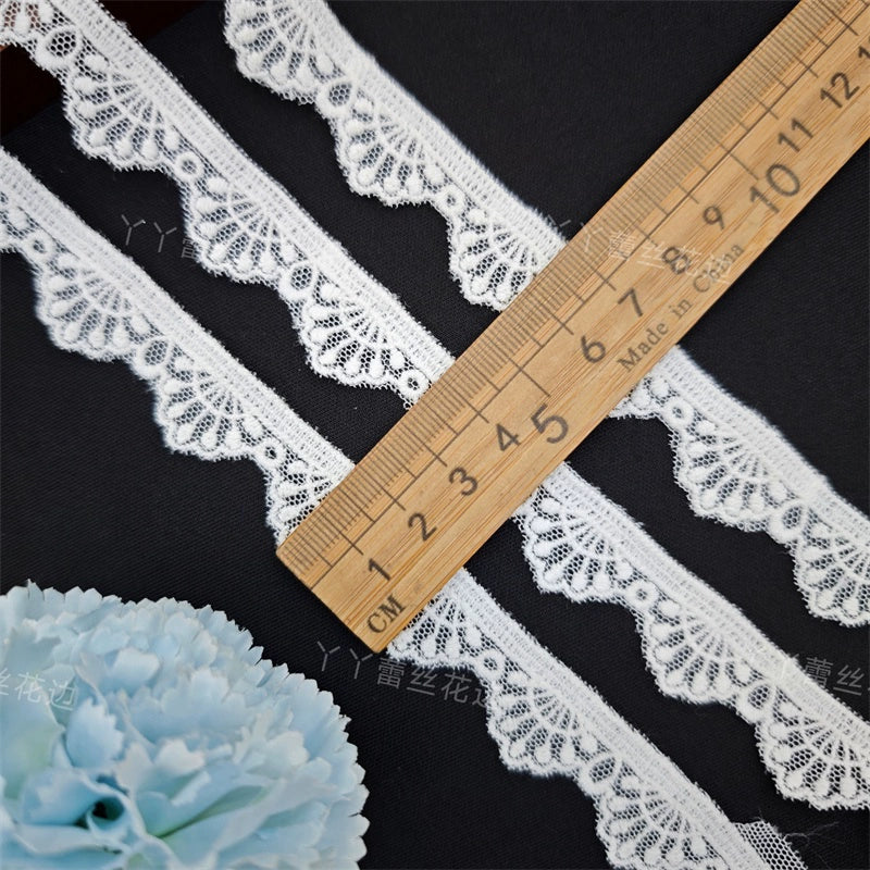 3816 Nuevo hilo de algodón pequeño encaje de rosa bordado hecho a mano DIY exquisita ropa Lolita accesorios de cuello para niños