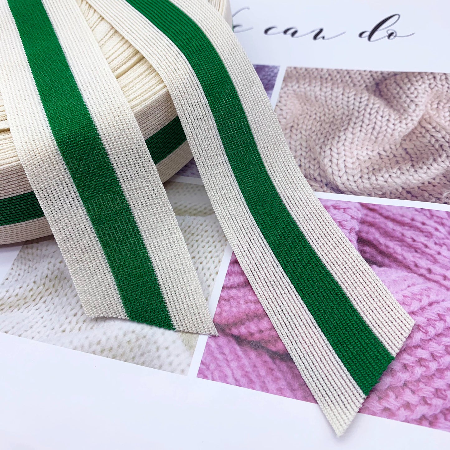 3890 Tira de ribete de punto de un solo lado con rayas de color de 4 cm, para accesorios de ropa, tira lateral para dobladillo de textiles para el hogar