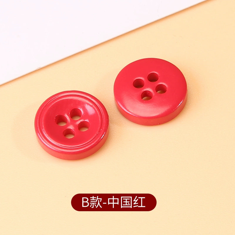 3403★  Color round four-eye shirt buttons children's sweater cardigan versatile buttons clothes jacket high-end button accessories