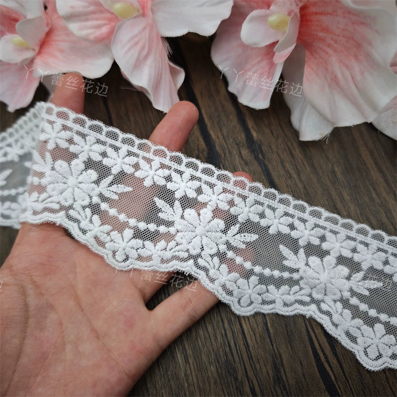 3822 High quality mesh cotton thread embroidery hemming flower exquisite clothing lace DIY jewelry wedding splicing material
