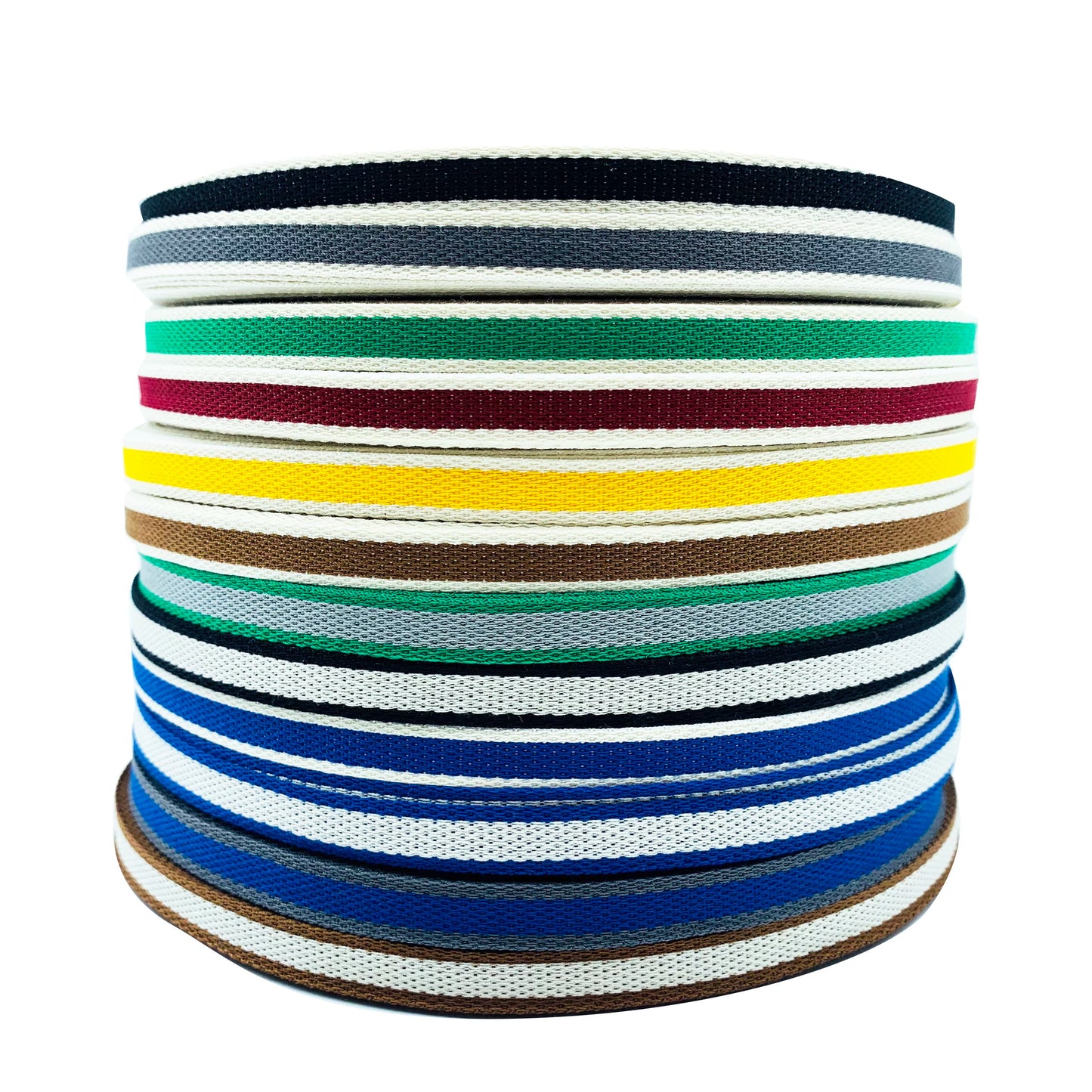 Cinta de jacquard intercolor de rayas de 1 cm, cinta de colores, tira de ribete, tira de prensado para dobladillos de ropa, accesorios de ropa