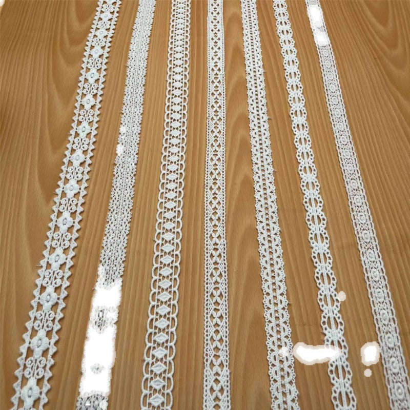 3832 Venta directa de fábrica al contado de algodón puro bordado de encaje soluble en agua DIY ropa hecha a mano accesorios decorativos de encaje beige