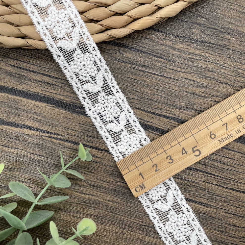 3813 Exportación de accesorios de encaje bordado de hilo de algodón de malla bilateral, material de costura a mano DIY, encaje con decoración