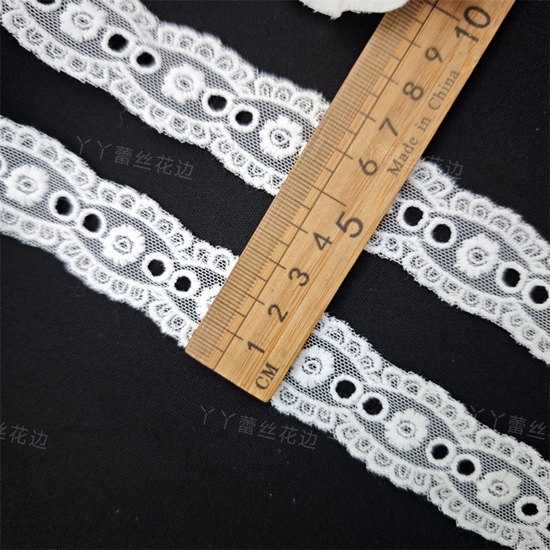 3806 Encaje bordado de malla blanca japonés y coreano, accesorios de decoración de ropa, accesorios de ropa de encaje hechos a mano DIY