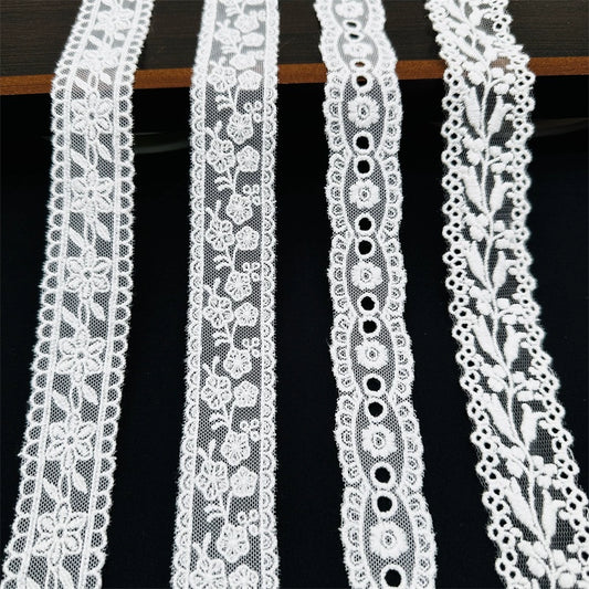3806 Encaje bordado de malla blanca japonés y coreano, accesorios de decoración de ropa, accesorios de ropa de encaje hechos a mano DIY