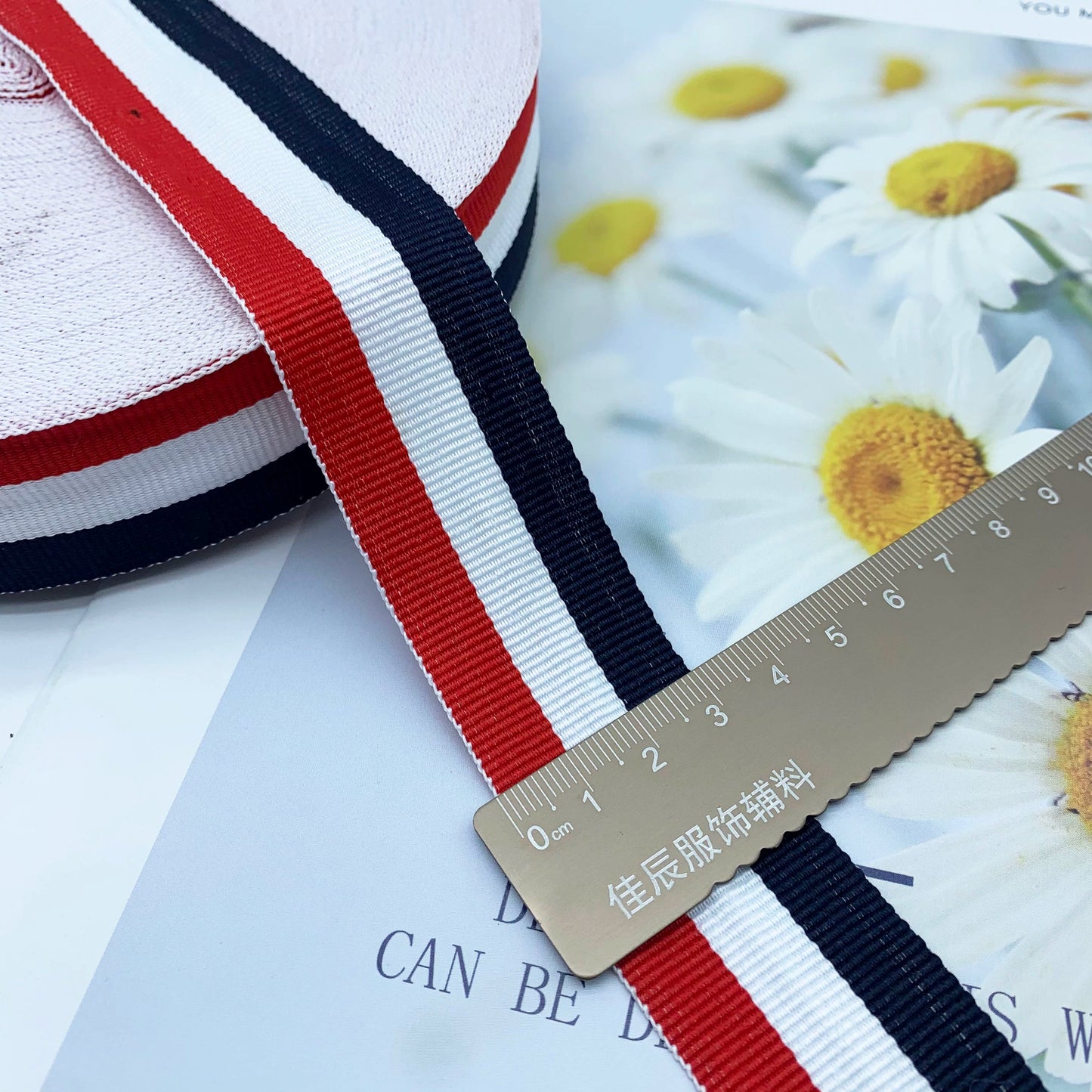 3887 Punto 1-4 cm, cintas a juego en colores rojo, blanco, azul marino y azul, tiras de ribete, tiras de presión de bordes, tiras laterales, joyería, accesorios textiles para el hogar