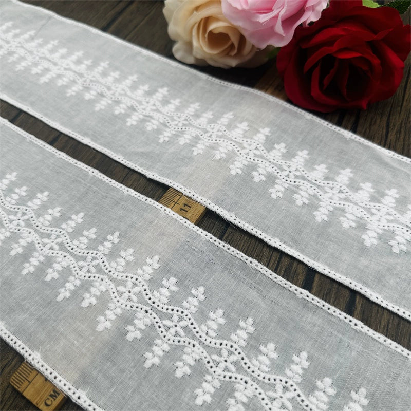 Tela de algodón de 9,5 cm de ancho, 3790 cm de ancho, bordado de encaje, accesorios de ropa, bricolaje, cinturón, correa de hombro, joyería, material para cortina de hogar