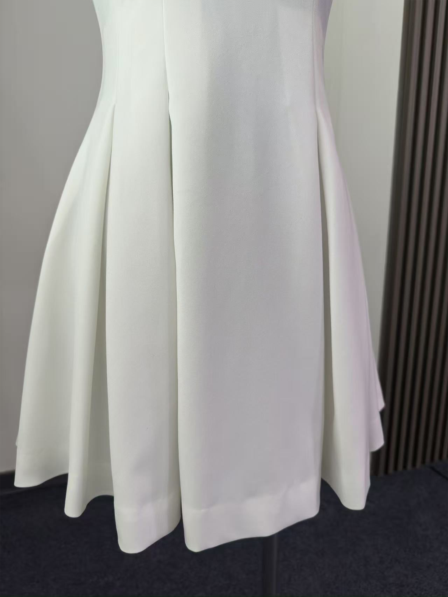 8014★ New white moonlight miu series thousand gold wind dress fake two pieces gold zipper high waist thin white skirt