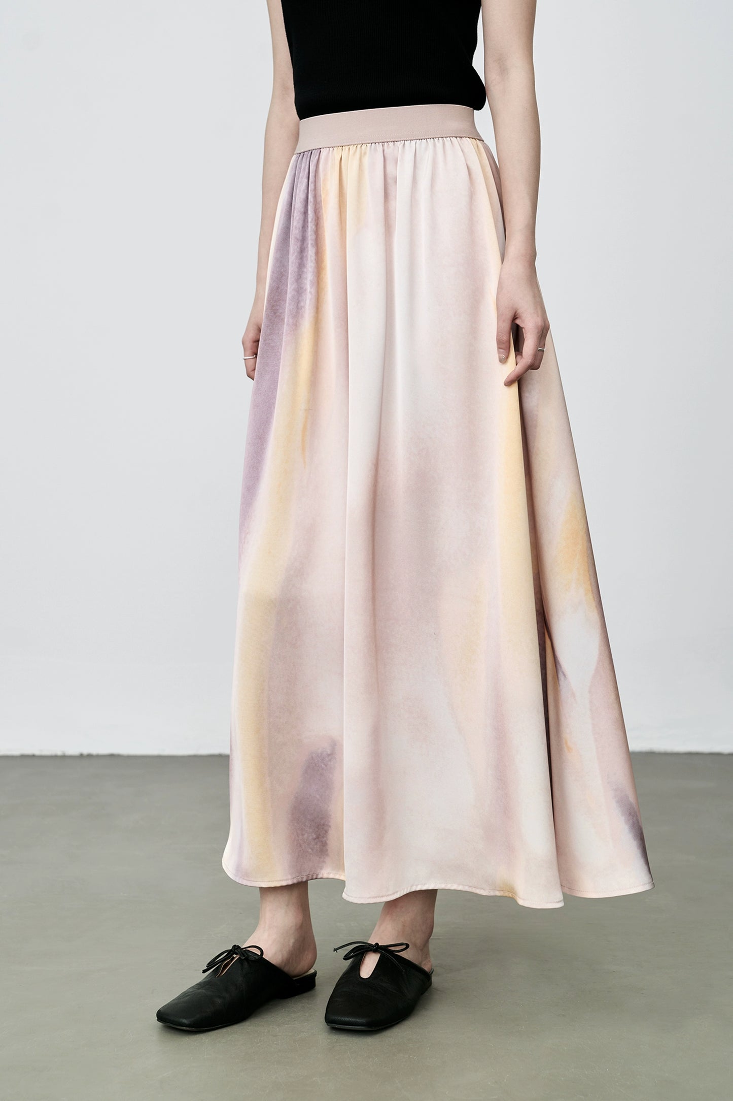 CAREMIND Falda manchada de color sal gran péndulo industria pesada Un personaje literario suave vestido largo