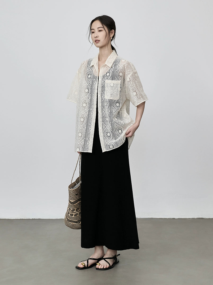 Vestido tipo chaleco sin mangas con escote en U negro de CAREMIND Vestido de tencel con parte inferior entallada y caída mediana