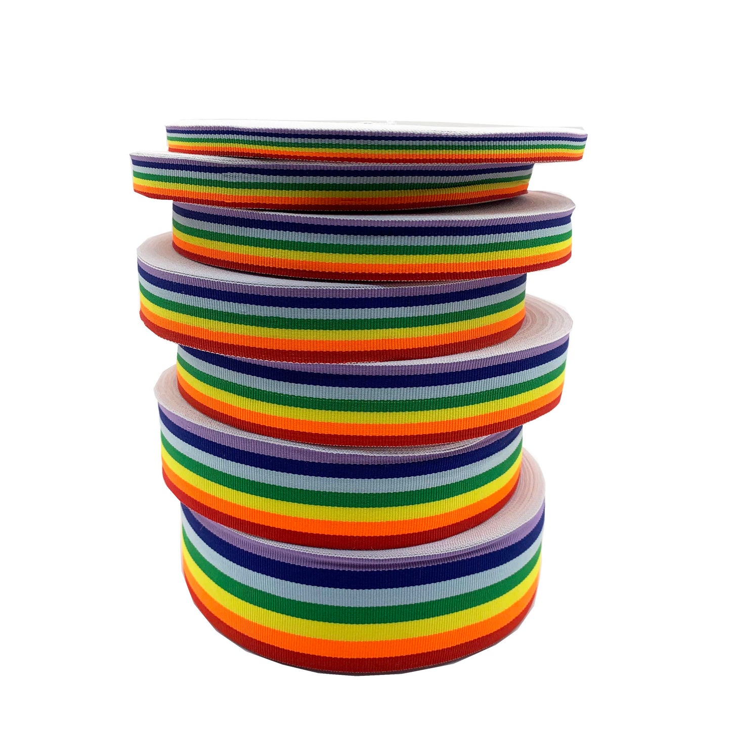 3888 Tira de presión para bordes de cinta con rayas de arcoíris intercoloridas de 1 a 5 cm, correa lateral para accesorios de ropa, tira de cinta para ropa textil para el hogar
