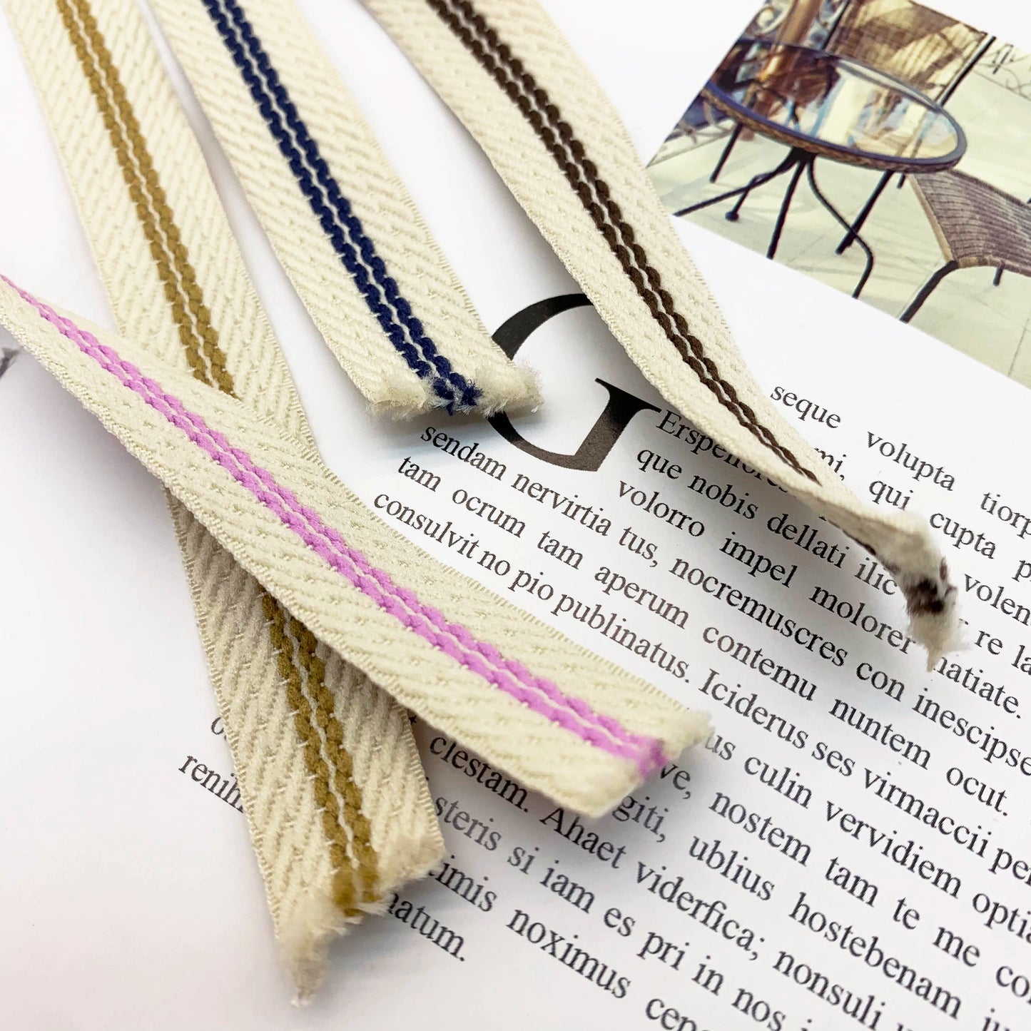 Tira de cinta jacquard a rayas de 1,5 cm, color 3856, para ribete, para ropa, con abalorios, para textiles del hogar, accesorios de vestir