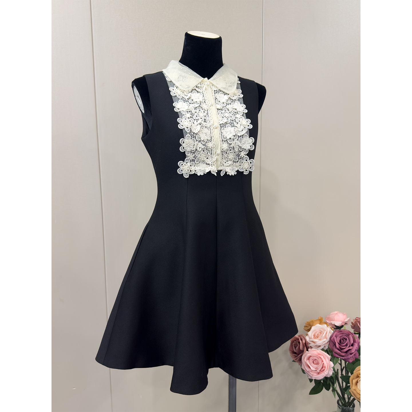8025★ Department of the same dress as the golden wind star, lace three-dimensional embroidered high-waisted retro tutu skirt