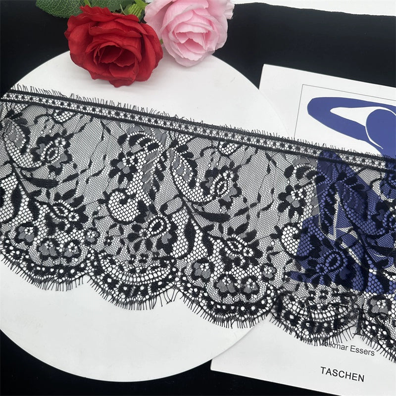 Encaje fino exquisito de 3775 cm de ancho y 16 cm de ancho, hecho a mano, para accesorios de ropa, faldas y cortinas.