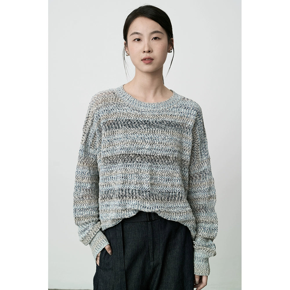 CAREMIND Abrigo holgado de manga larga de punto holgado de fibra de bambú para primavera y otoño