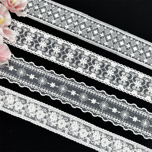 3820 Tissu en dentelle brodée avec ourlet en maille exquise, vêtements de bricolage, vêtements pour bébé, bretelles, robe de mariée, vêtements pour enfants, accessoires d'épissure