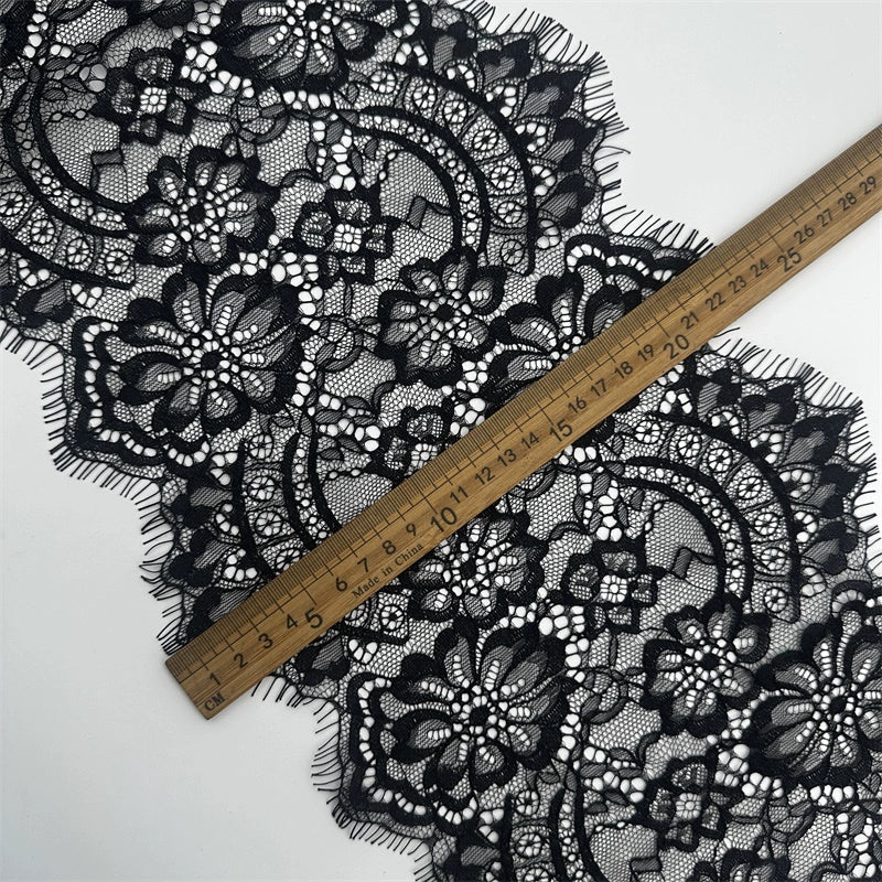 3747 Malla de 23 cm de ancho, pestañas, encaje, accesorios de ropa para muñecas hechos a mano, vestidos, cortinas de boda, materiales