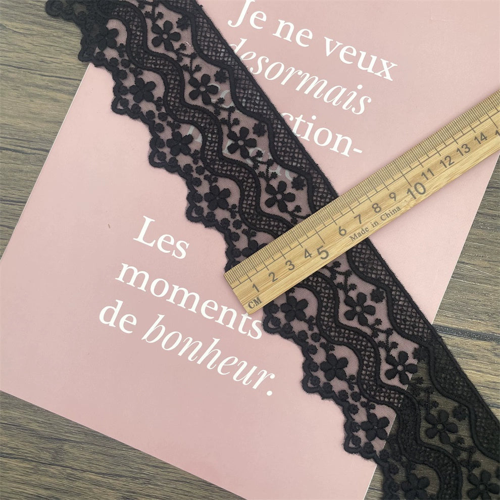 3818 Ropa popular Hilo de malla suave Accesorios hechos a mano Materiales de costura Oferta especial Encaje encaje tela de algodón puro bordado por computadora