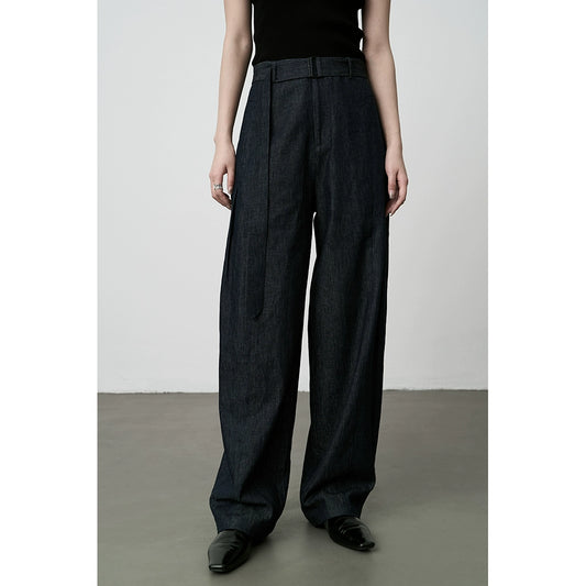 Pantalones casuales de lino CAREMIND, pantalones anchos de textura versátil, pantalones azules marino únicos para niños, pantalones para el viaje de otoño, nuevos